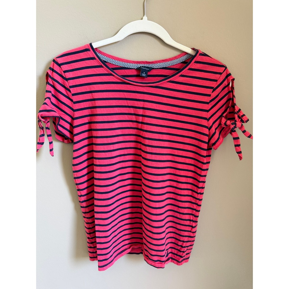 Nautica Women's Striped Cotton T-Shirt - Size S Coastal